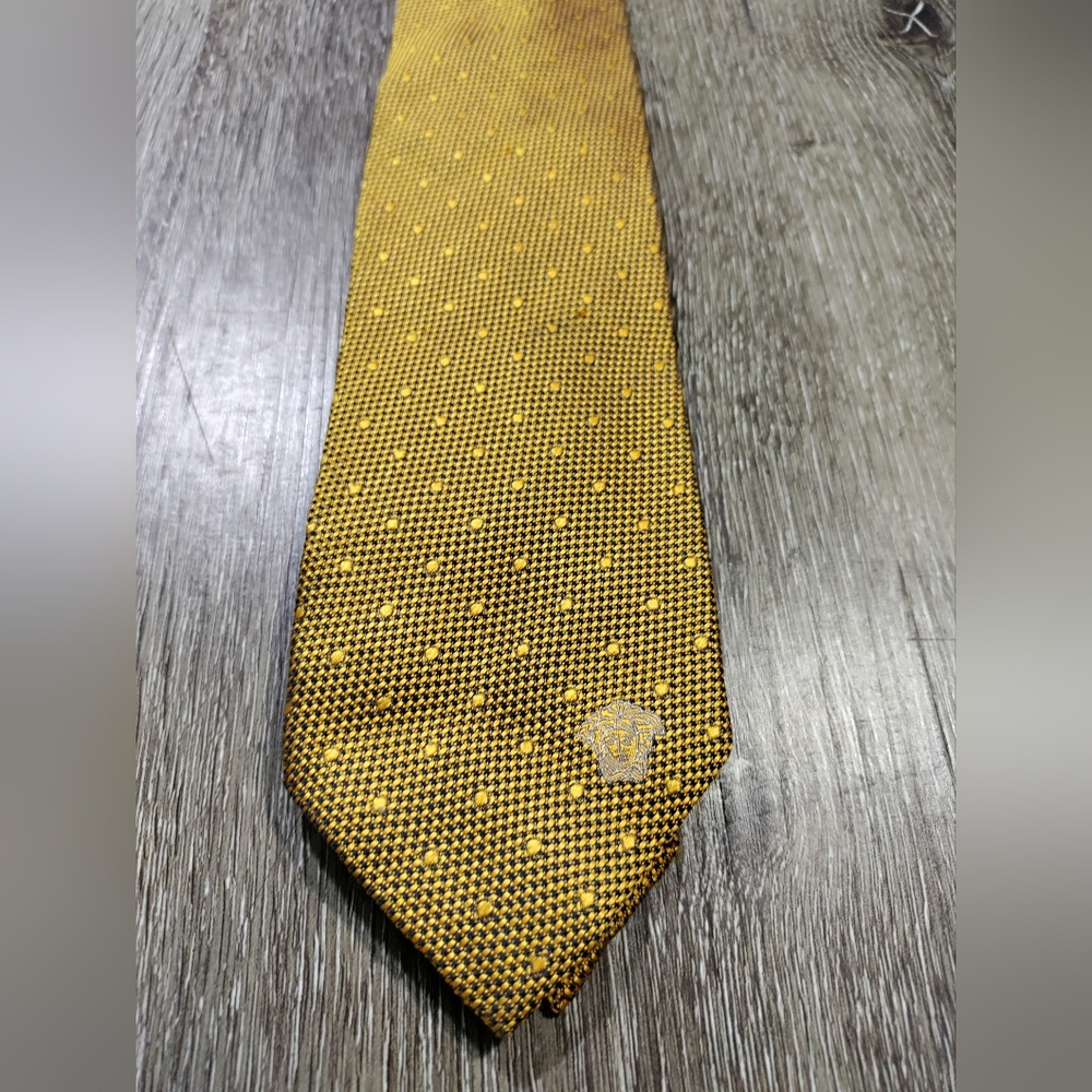 Versace Gold Patterned Men's Tie